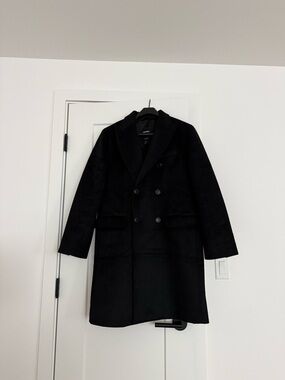 Express Men's Black Double-Breasted Pea Coat